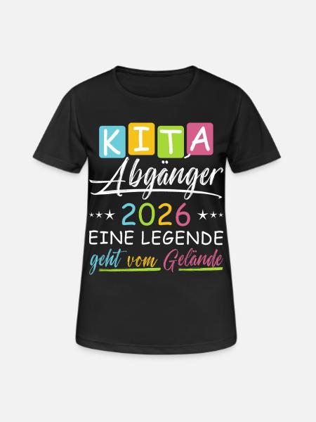 Kita Abgänger 2026 - Frauen T-Shirt atmungsaktiv - Schwarz