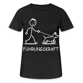 Chien de Leadership - T-shirt respirant Femme - noir - Devant - AI Model Female 172 light (172cm)