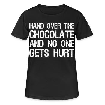Remettez le chocolat et personne ne sera blessé - T-shirt respirant Femme - noir - Devant - AI Model Female 172 light (172cm)
