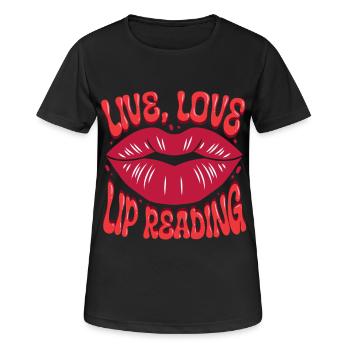 Deaf Deaf Hearing Impairment Lip Reading - Women's Breathable T-Shirt - black - Front - AI Model Female 172 light (172cm)