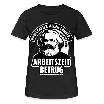 Working Time Scam Shirt – Anti Work Meme Design - Women's Breathable T-Shirt - black - Front - AI Model Female 172 light (172cm)