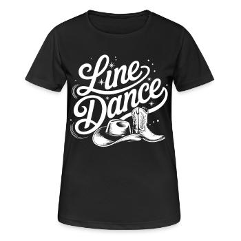 Line Dance Boots Illustration - Women's Breathable T-Shirt - black - Front - AI Model Female 172 light (172cm)