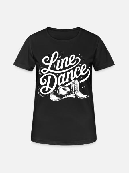 Line Dance Boots Illustration - Women's Breathable T-Shirt - black