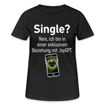 Exklusive AI-Beziehung mit JayGPT - Frauen T-Shirt atmungsaktiv - Schwarz - Vorne - AI Model Female 172 light (172cm)