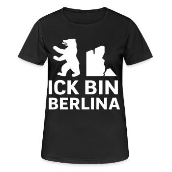Ick bin Berlina - Frauen T-Shirt atmungsaktiv - Schwarz - Vorne - AI Model Female 172 light (172cm)