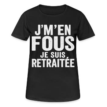 I don't care, I'm retired, funny humor, gift - Women's Breathable T-Shirt - black - Front - AI Model Female 172 light (172cm)