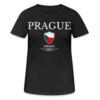 Prag, Tschechische Republik, Souvenir Prag - Frauen T-Shirt atmungsaktiv - Schwarz - Vorne - AI Model Female 172 light (172cm)