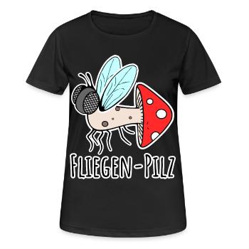 Amanite tue-mouches - moitié mouche, moitié champignon - T-shirt respirant Femme - noir - Devant - AI Model Female 172 light (172cm)