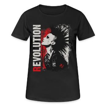 Punkrock Mädchen Revolution - Frauen T-Shirt atmungsaktiv - Schwarz - Vorne - AI Model Female 172 light (172cm)
