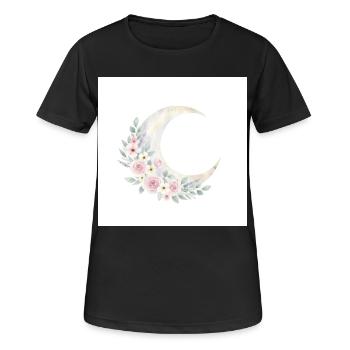Moon Blossom Wreath - Women's Breathable T-Shirt - black - Front - AI Model Female 172 light (172cm)