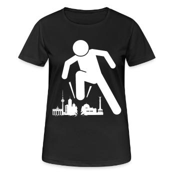 Berlin, c’est une silhouette d’horizon affreuse - T-shirt respirant Femme - noir - Devant - AI Model Female 172 light (172cm)