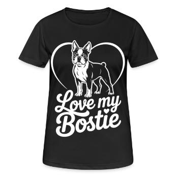 Bostie Liebe Herz Silhouette - Frauen T-Shirt atmungsaktiv - Schwarz - Vorne - AI Model Female 172 light (172cm)