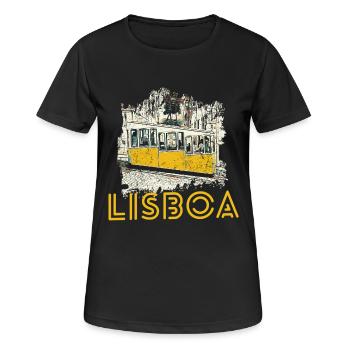 Lisbonne typique funiculaire de Bica illustration - T-shirt respirant Femme - noir - Devant - AI Model Female 172 light (172cm)