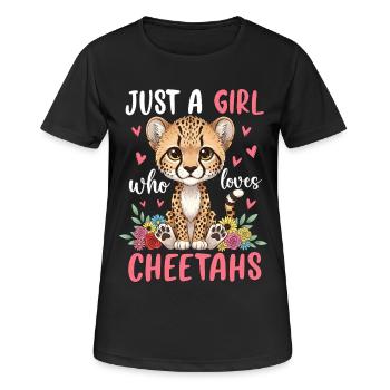 Juste une fille amoureuse des guépards - T-shirt respirant Femme - noir - Devant - AI Model Female 172 light (172cm)