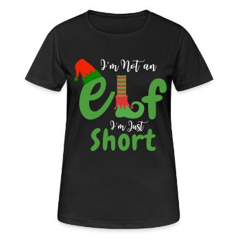 Ich bin nicht klein, ich bin ein Elf - Frauen T-Shirt atmungsaktiv - Schwarz - Vorne - AI Model Female 172 light (172cm)