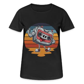 Cassette - T-shirt respirant Femme - noir - Devant - AI Model Female 172 light (172cm)