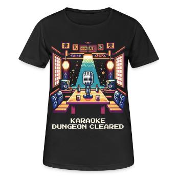 Karaoke-Dungeon geschafft | Tokio Nachtleben - Frauen T-Shirt atmungsaktiv - Schwarz - Vorne - AI Model Female 172 light (172cm)