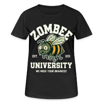 Université Zombee - T-shirt respirant Femme - noir - Devant - AI Model Female 172 light (172cm)
