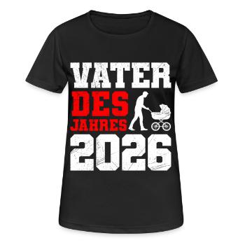 Vaterschaft VATER DES JAHRES 2026 LUSTIG - Frauen T-Shirt atmungsaktiv - Schwarz - Vorne - AI Model Female 172 light (172cm)