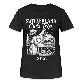 Voyage entre filles en Suisse 2026 - T-shirt respirant Femme - noir - Devant - AI Model Female 172 light (172cm)