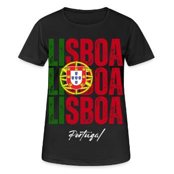 Lissabon, Portugal, Souvenir von Lissabon - Frauen T-Shirt atmungsaktiv - Schwarz - Vorne - AI Model Female 172 light (172cm)