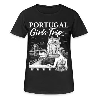 Portugal Mädelsreise Motiv - Frauen T-Shirt atmungsaktiv - Schwarz - Vorne - AI Model Female 172 light (172cm)