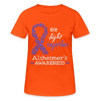 Forts ensemble contre la maladie d’Alzheimer - T-shirt respirant Femme - orange néon - Devant - AI Model Female 172 dark (172cm)