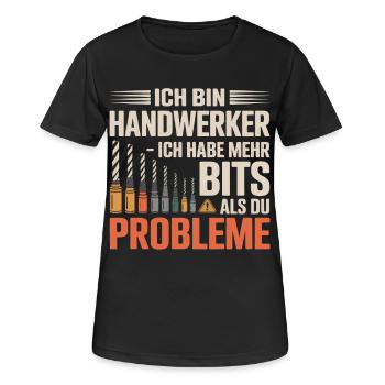 Ich bin Handwerker – Mehr Bits - Frauen T-Shirt atmungsaktiv - Schwarz - Vorne - AI Model Female 172 light (172cm)