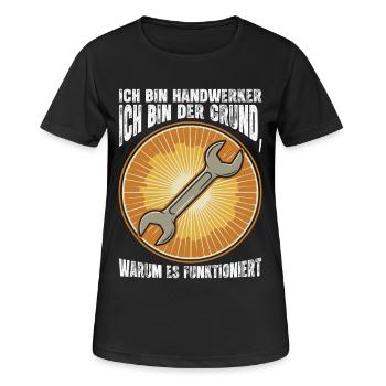Handwerker Spruch Sonne Schraubenschlüssel - Frauen T-Shirt atmungsaktiv - Schwarz - Vorne - AI Model Female 172 light (172cm)