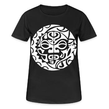 Polynesian skull (white) - Women's Breathable T-Shirt - black - Front - AI Model Female 172 light (172cm)