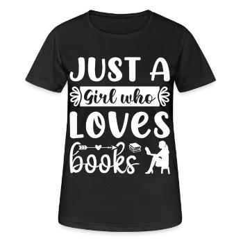 Just a girl who loves books - Women's Breathable T-Shirt - black - Front - AI Model Female 172 light (172cm)