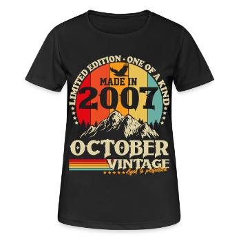 Oktober 2007 Jahrgang Vintage Retro Geburtstag - Frauen T-Shirt atmungsaktiv - Schwarz - Vorne - AI Model Female 172 light (172cm)
