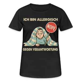 Allergisch gegen Verantwortung - Frauen T-Shirt atmungsaktiv - Schwarz - Vorne - AI Model Female 172 light (172cm)