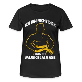 Les muscles au lieu de la masse disent - T-shirt respirant Femme - noir - Devant - AI Model Female 172 light (172cm)