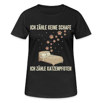 Ich zähle Katzenpfoten Bettdekor - Frauen T-Shirt atmungsaktiv - Schwarz - Vorne - AI Model Female 172 light (172cm)