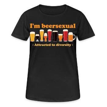 Je suis Beersexual Boire de la bière Amateurs de bière - T-shirt respirant Femme - noir - Devant - AI Model Female 172 light (172cm)