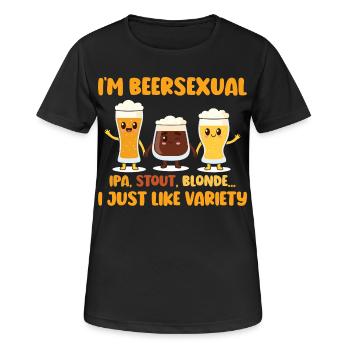 Je suis Beersexual Boire de la bière Amateurs de bière - T-shirt respirant Femme - noir - Devant - AI Model Female 172 light (172cm)