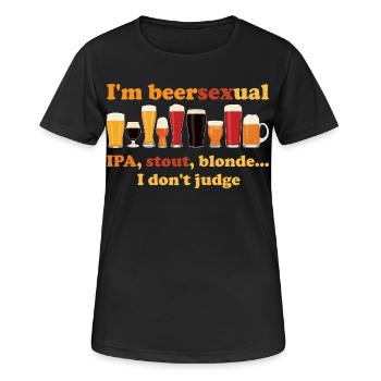 Je Suis Beersexual Buveur De Bières - T-shirt respirant Femme - noir - Devant - AI Model Female 172 light (172cm)