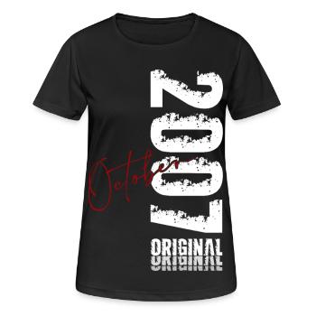 18. Geburtstag Original Oktober Jahrgang 2007 - Frauen T-Shirt atmungsaktiv - Schwarz - Vorne - AI Model Female 172 light (172cm)