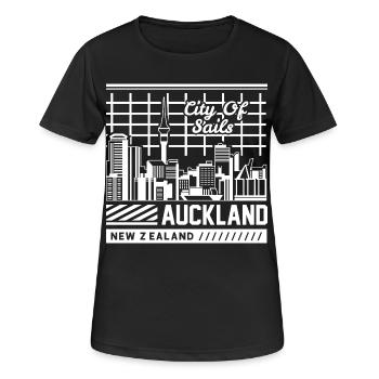 Auckland New Zealand Travel Shirt - Women's Breathable T-Shirt - black - Front - AI Model Female 172 light (172cm)