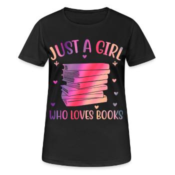 Just a girl who loves books - Women's Breathable T-Shirt - black - Front - AI Model Female 172 light (172cm)