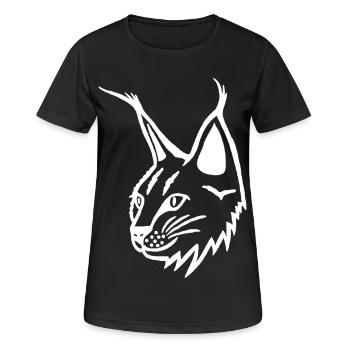 Portrait of the white lynx - Women's Breathable T-Shirt - black - Front - AI Model Female 172 light (172cm)