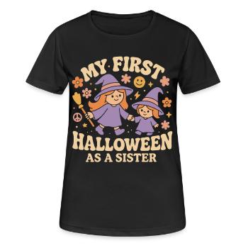 Mein erstes Halloween Als Schwester Süßer Gruseliger Spaß - Frauen T-Shirt atmungsaktiv - Schwarz - Vorne - AI Model Female 172 light (172cm)