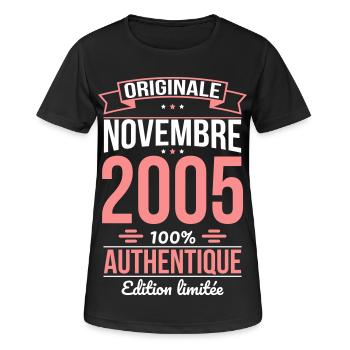 20th Anniversary - Original - November 2005 - Women's Breathable T-Shirt - black - Front - AI Model Female 172 light (172cm)