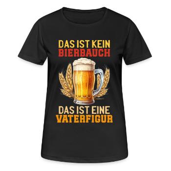 Vatertag DAS IST KEIN BIERBAUCH DAS IST VATERFIGUR - Frauen T-Shirt atmungsaktiv - Schwarz - Vorne - AI Model Female 172 light (172cm)