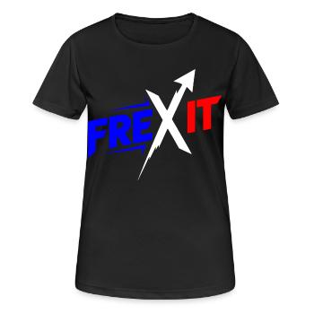 Frexit Bleu blanc rouge - T-shirt respirant Femme - noir - Devant - AI Model Female 172 light (172cm)