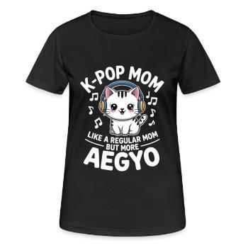 K-Pop Mom Funny Korea Music Aegyo - Women's Breathable T-Shirt - black - Front - AI Model Female 172 light (172cm)