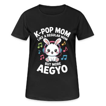 K-Pop Mom Funny Korea Music Aegyo - Women's Breathable T-Shirt - black - Front - AI Model Female 172 light (172cm)