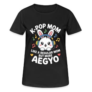 K-Pop Mom Funny Korea Music Aegyo - Women's Breathable T-Shirt - black - Front - AI Model Female 172 light (172cm)