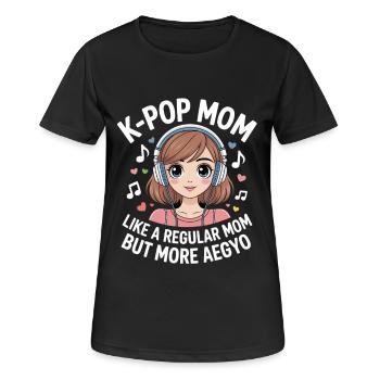 K-Pop Mom Funny Korea Music Aegyo - Women's Breathable T-Shirt - black - Front - AI Model Female 172 light (172cm)